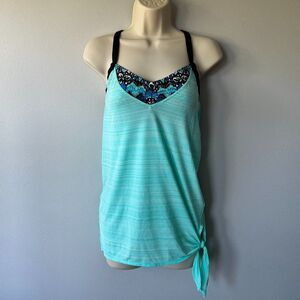 ZeroXposur Floral Blouson Swim Top Size S